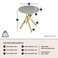 Clearance - Chopstick Grey Glass Round Side Table with Gold Metal Legs