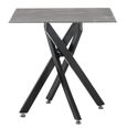 Clearance - Chopstick Grey Glass Square Side Table with Black Metal Legs