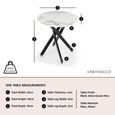 Clearance - Chopstick White Glass Round Side Table with Black Metal Legs