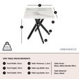 Clearance - Chopstick White Glass Square Side Table with Black Metal Legs