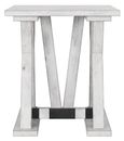 Clearance - Farmhouse Mango Wood White Washed Trestle Side Table - Brand New Item