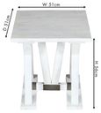 Clearance - Farmhouse Mango Wood White Washed Trestle Side Table - Brand New Item