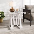 Clearance - Farmhouse Mango Wood White Washed Trestle Side Table - Brand New Item