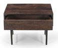 Clearance - Highgrove Fluted Lamp Table in Walnut Finished Mango Wood - Brand New Item