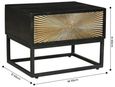 Clearance - Luxe Black and Antique Gold Starburst Side Table- 1 Drawer - Brand New Item