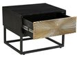Clearance - Luxe Black and Antique Gold Starburst Side Table- 1 Drawer - Brand New Item