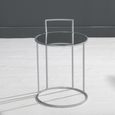 Clearance - Torrance Glass and Silver Round Side Table - Brand New Item