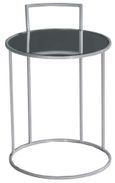 Clearance - Torrance Glass and Silver Round Side Table - Brand New Item