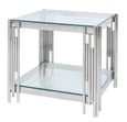 Cohen End Table - Square - Glass and Chrome