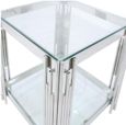 Cohen End Table - Square - Glass and Chrome