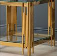 Cohen End Table - Square - Glass and Gold Metal