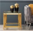 Cohen End Table - Square - Glass and Gold Metal