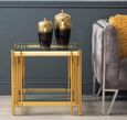 Cohen End Table - Square - Glass and Gold Metal