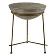 Compo Side Table - Round - Grey Concrete with Gold Metal