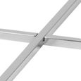 Cross Side Table - Round - Clear Glass and Chrome