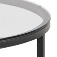 Cross Side Table - Round - Smoked Glass and Black