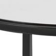 Cross Side Table - Round - Smoked Glass and Black