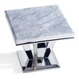 Dolce Grey Marble and Chrome Square Lamp Table