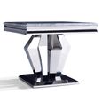 Dolce Grey Marble and Chrome Square Lamp Table