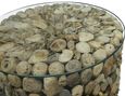 Driftwood Round Tall Lamp Table - Glass Top