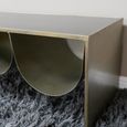 Side Table - Black Glass and Metal - Low - Large