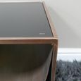 Side Table - Black Glass and Metal - Low