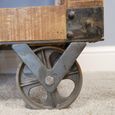 Side Table - Industrial Mango Wood - Square - on Wheels