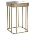 Ella Side Table - Square - Mirrored with Gold Metal
