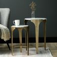 Ella Side Table - Round - White Marble - Set of 2