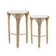 Ella Side Table - Round - White Marble - Set of 2