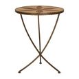 Elmo Side Table - Large - Round - Elm Wood and Metal