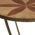 Elmo Side Table - Large - Round - Elm Wood and Metal