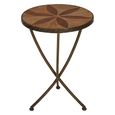 Elmo Side Table - Small - Round - Elm Wood and Metal