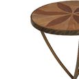 Elmo Side Table - Small - Round - Elm Wood and Metal