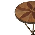 Elmo Side Table - Small - Round - Elm Wood and Metal