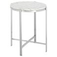 Eva Side Table - Round - White Marble with Silver Metal
