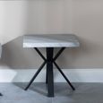Ezra Grey Square End Table with Black Spider Legs