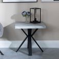Ezra Grey Square End Table with Black Spider Legs