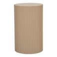 Farense Side Table - Round - Fluted - Beige