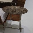Flamingo Oval Accent Table - Marble with Steel Base - Variation Available