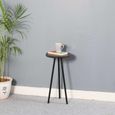 Fluted Black Marble Side Table