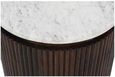 Fluted White Marble Top Round Side Table