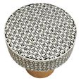 Fusion Side Table - Round - White Bone Inlay with Gold Base
