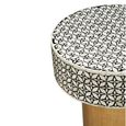 Fusion Side Table - Round - White Bone Inlay with Gold Base