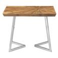 Gabar Side Table - Natural Bamboo Wood with Silver Metal