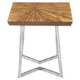 Gabar Side Table - Natural Bamboo Wood with Silver Metal