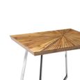 Gabar Side Table - Natural Bamboo Wood with Silver Metal