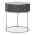 Genoa Side Table - Round - Grey High Gloss