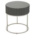 Genoa Side Table - Round - Grey High Gloss