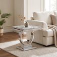 Glacier Side Table - Square - Grey Marble & Chrome
